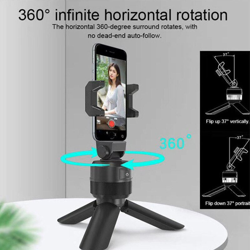 Portable 360 Degree Rotation Stand with Smart Face Tracking for Phones