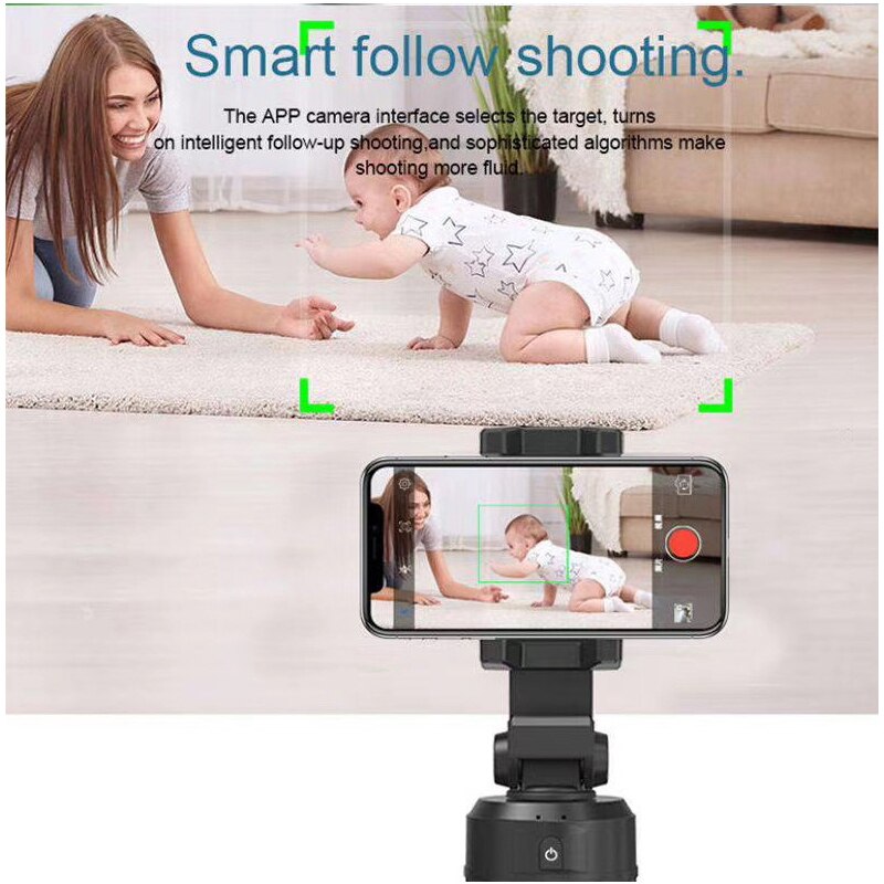 Portable 360 Degree Rotation Stand with Smart Face Tracking for Phones