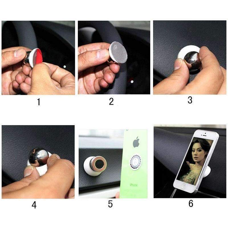 Magnetic Car Cell Phone Holder Mount Dash 360 Rotating For iPhone GPS